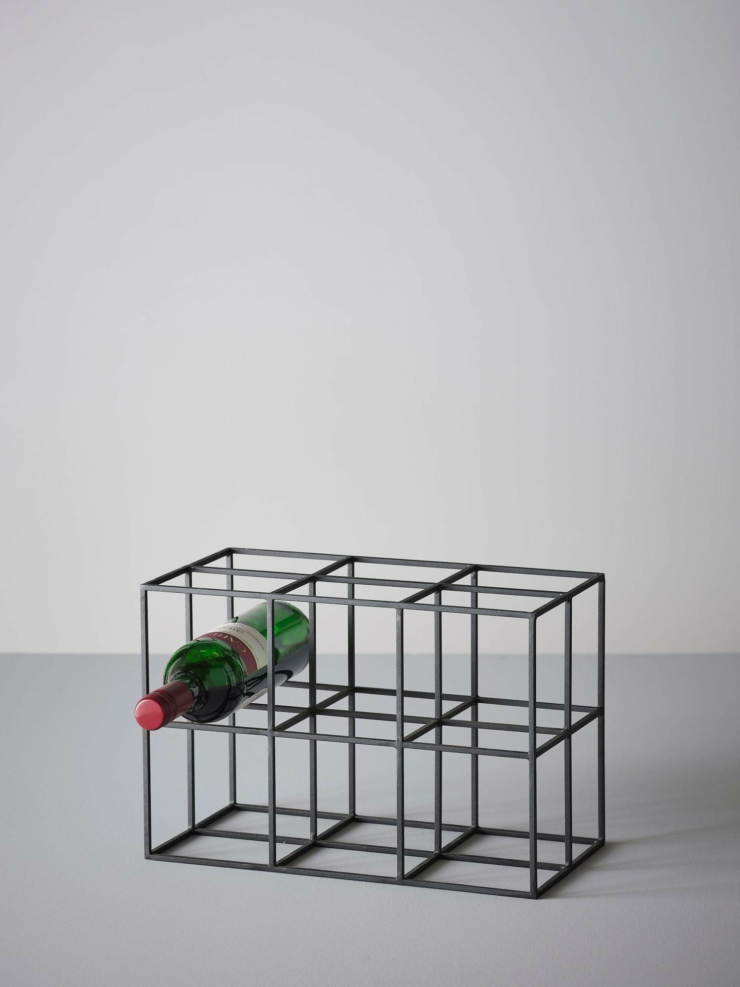 Porta Vino Metálico para 6 Botellas Negro
