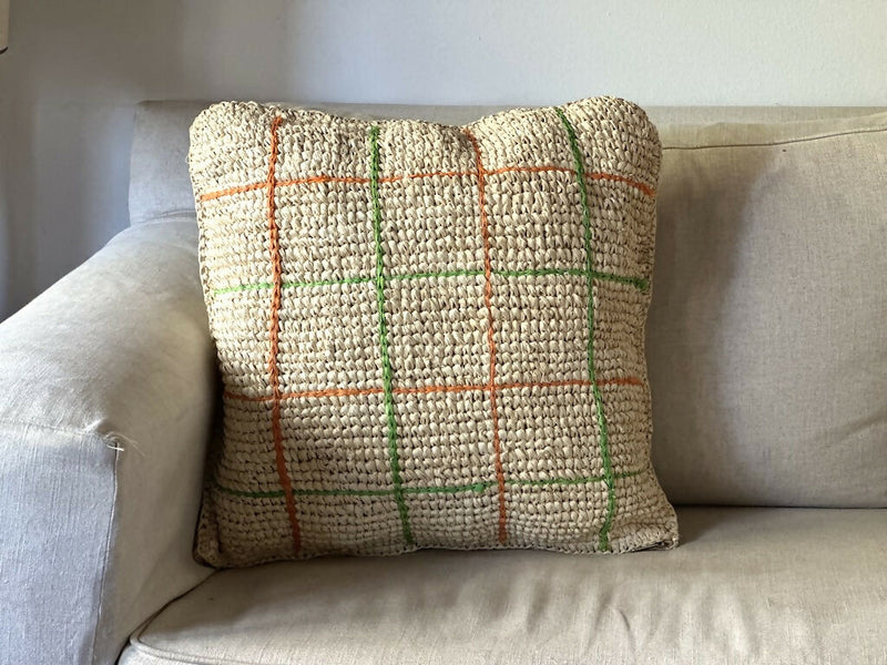 CojínLíneasNaranjaVerdesTalca3