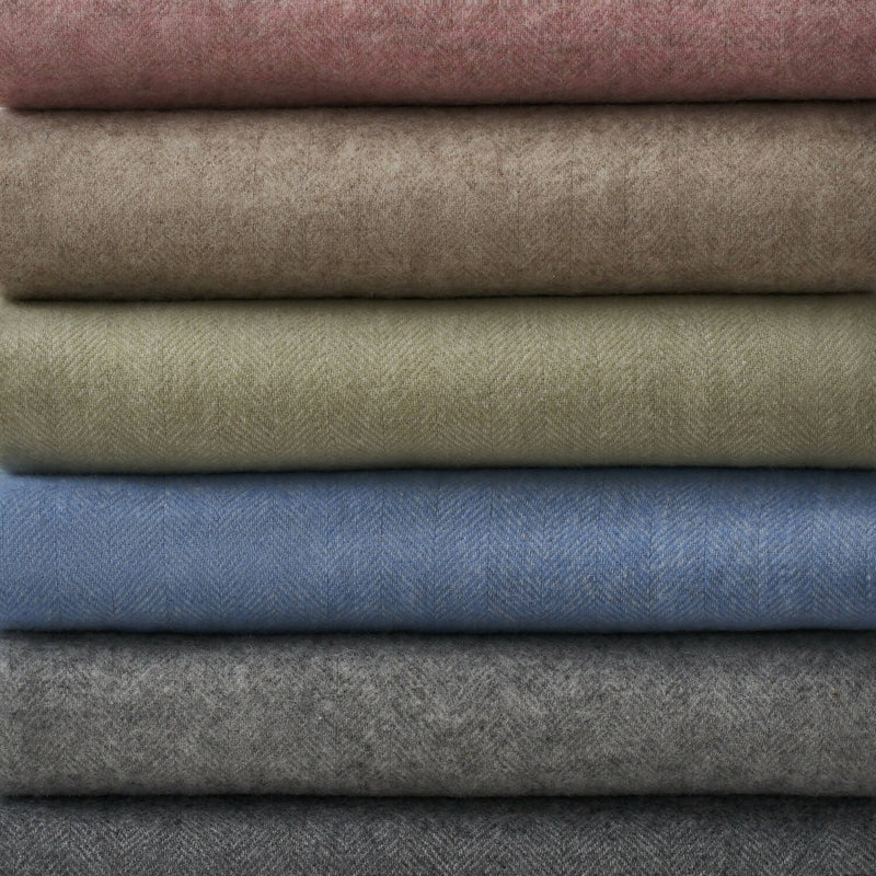 Manta 100% lana merino con flecos, tamaño 140x200cm, colores melange