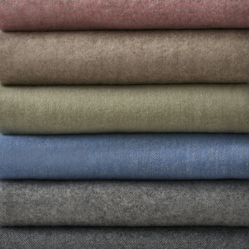 Manta 100% lana merino con flecos, tamaño 140x200cm, colores melange