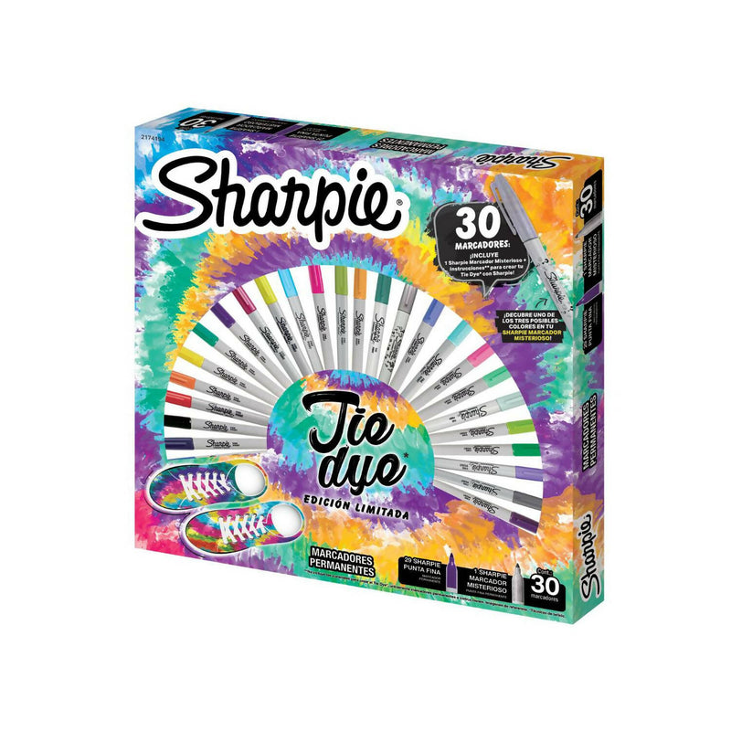 Ruleta Caja 30 Marcadores Tie Dye Punta Fina Sharpie
