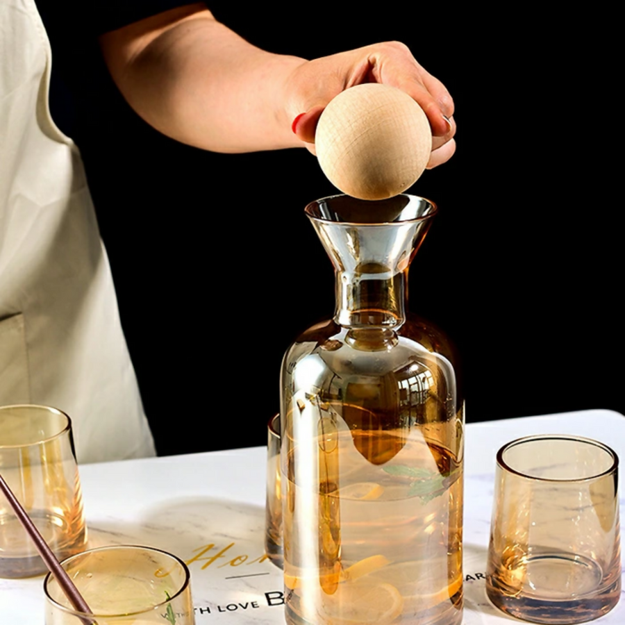 300646-1-7-jarra-vidrio-decantador-lujoso-4-vasos-ambar