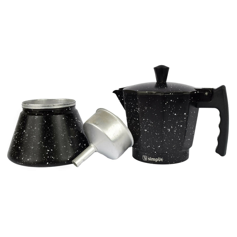 Cafetera Italiana Simplit Negra Granito de Aluminio 12 Tazas