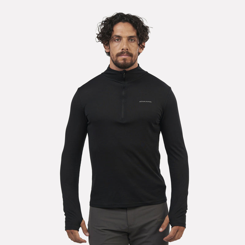 Primera capa térmica Hombre 1/4 Zip-Cuello VentoFit Negra