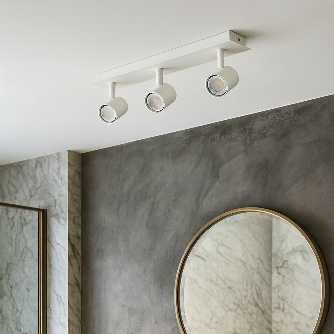 Foco Sobrepuesto 3 luces Cil III Blanco Mate Ip44 GU10