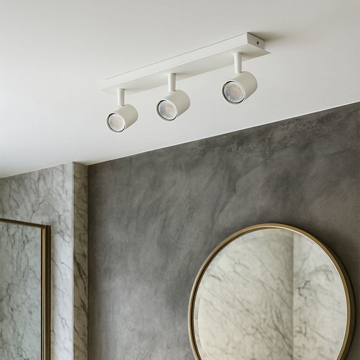 Foco Sobrepuesto 3 luces Cil III Blanco Mate Ip44 GU10