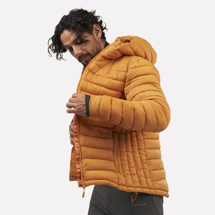 Chaqueta Parka Térmica Hombre Hoodie Indomita Amarillo Mostaza