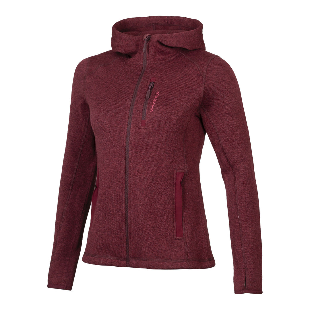 Polar Tejido Mujer Hoddie Full-Zip Tundra Burdeo Jaspeado