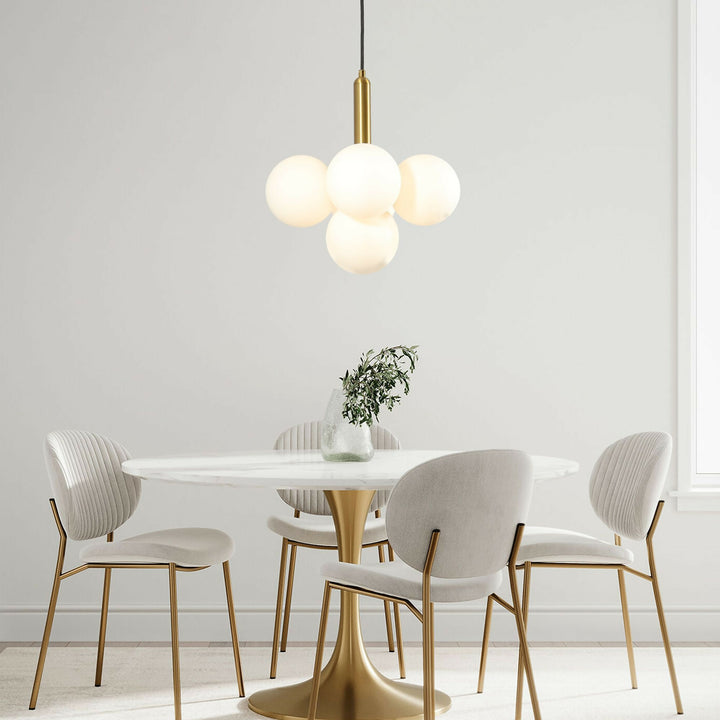 LAMPARA COLGANTE GLOBO OPAL 5 LUCES