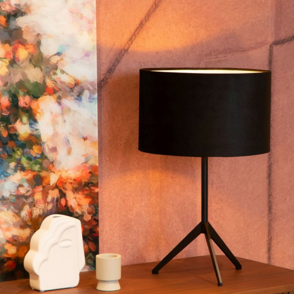 LAMPARA DE MESA TONDO NEGRO Ø30-1xE27