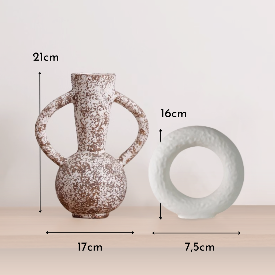 Jarrón y Figura Deco Cerámica Kora Origenes