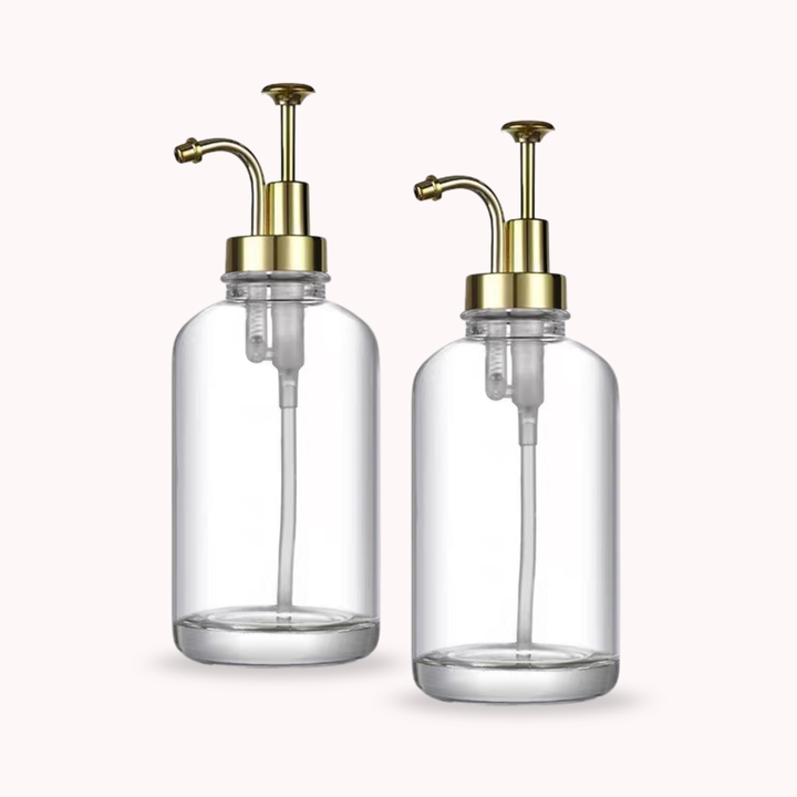 Dispensadores de Vidrio 500ml Botella Luxe Set 2 Dorado