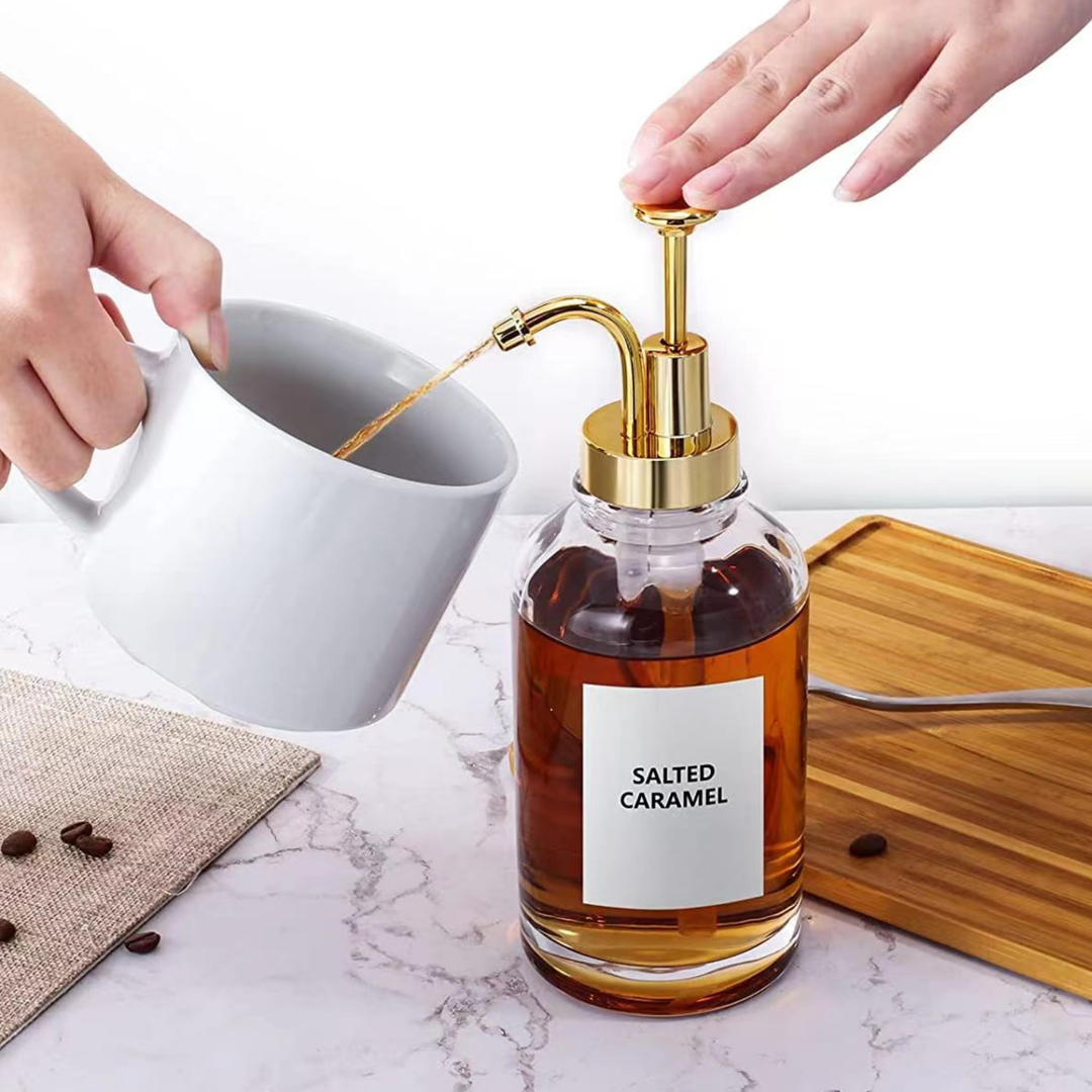 Dispensadores de Vidrio 500ml Botella Luxe Set 2 Dorado