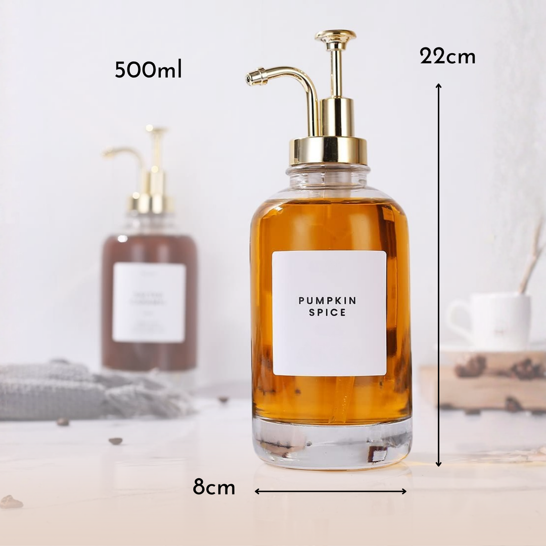 Dispensadores de Vidrio 500ml Botella Luxe Set 2 Dorado