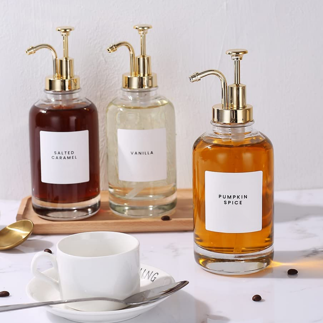 Dispensadores de Vidrio 500ml Botella Luxe Set 2 Dorado