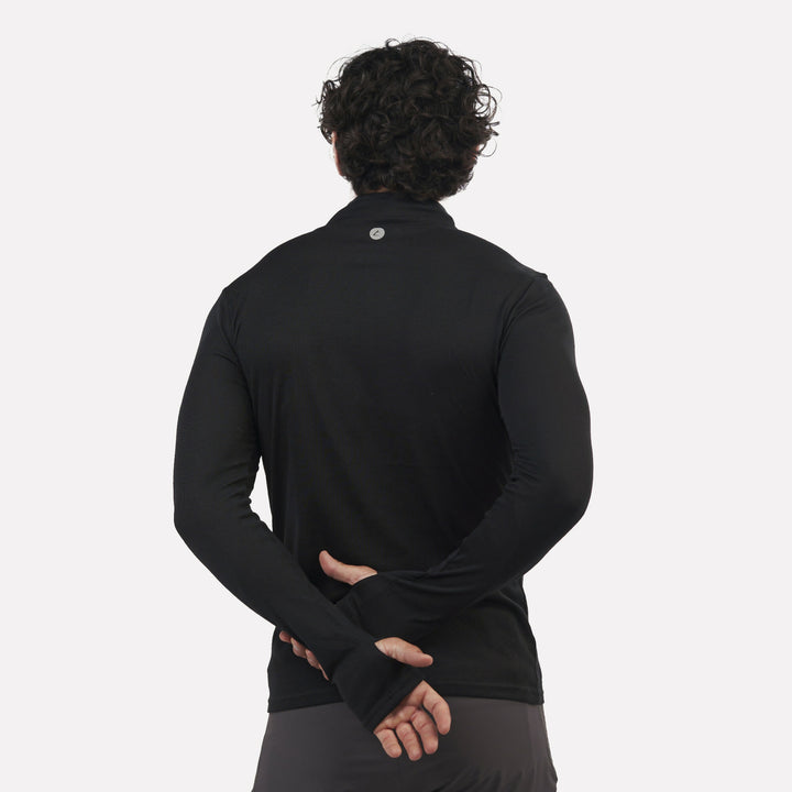 Primera capa térmica Hombre 1/4 Zip-Cuello VentoFit Negra