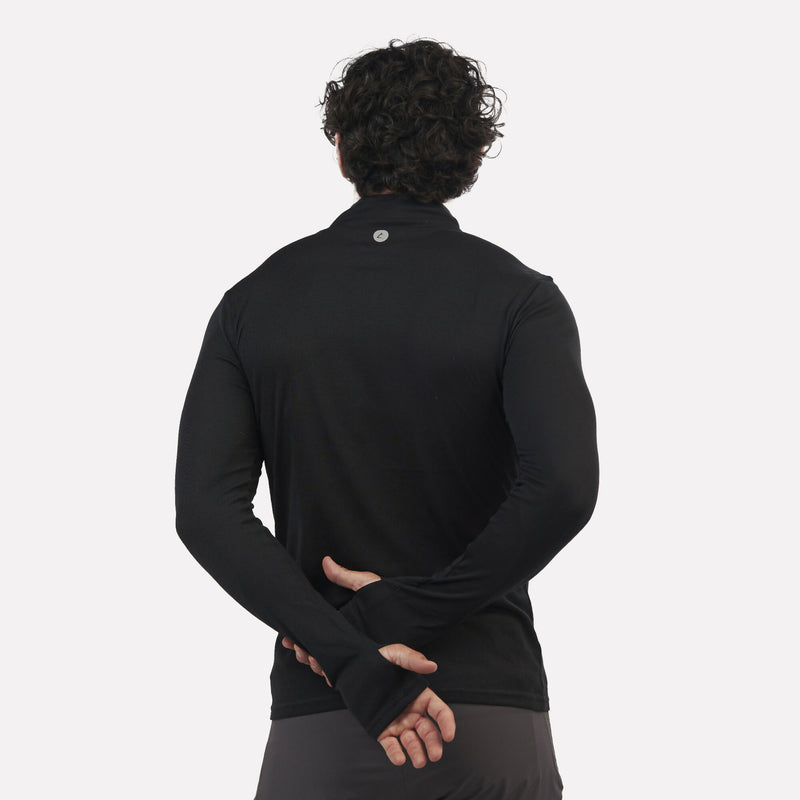 Primera capa térmica Hombre 1/4 Zip-Cuello VentoFit Negra