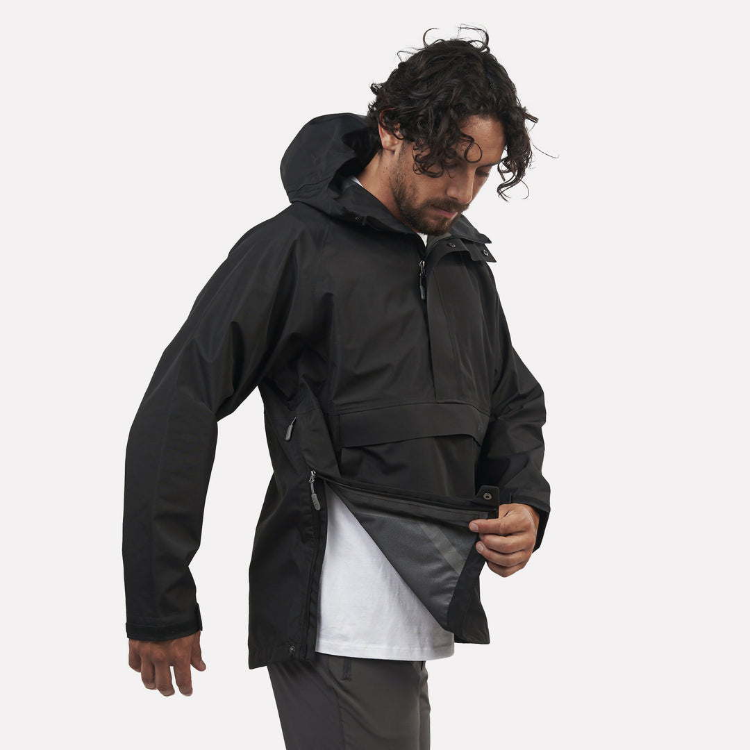 Chaqueta Impermeable Hombre Hanorak Frontera Negra