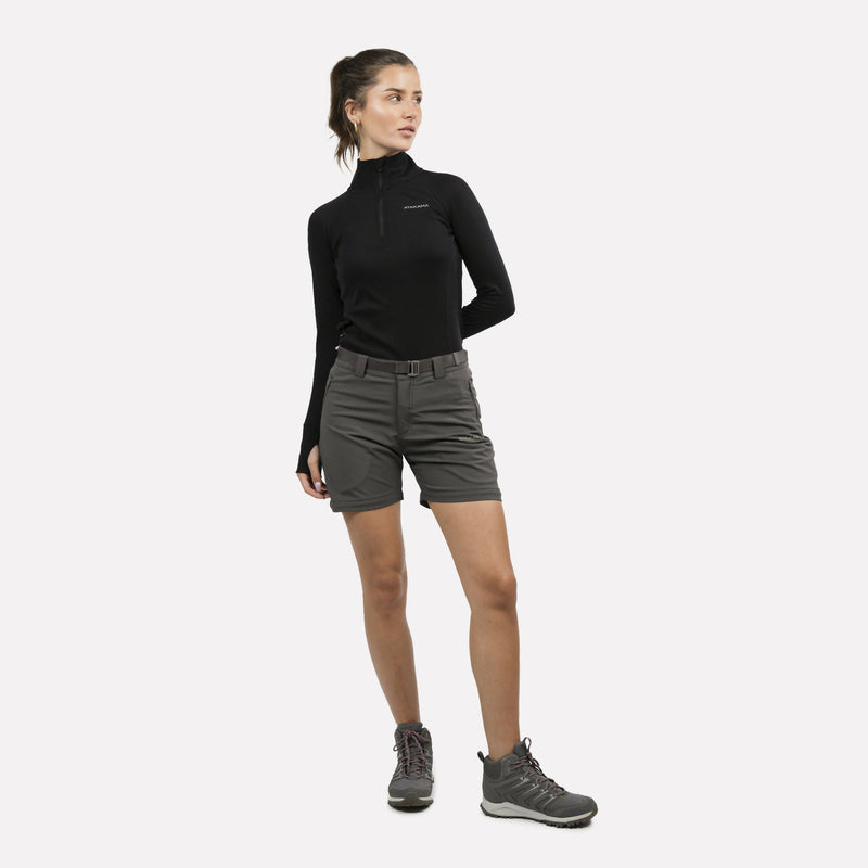 Pantalón de Trekking Mujer Desmontable Mujer Andino Gris Roca