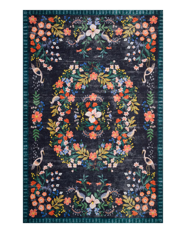 Alfombra Palais 03 Black Multi Rifle Paper Co × Loloi 229x290