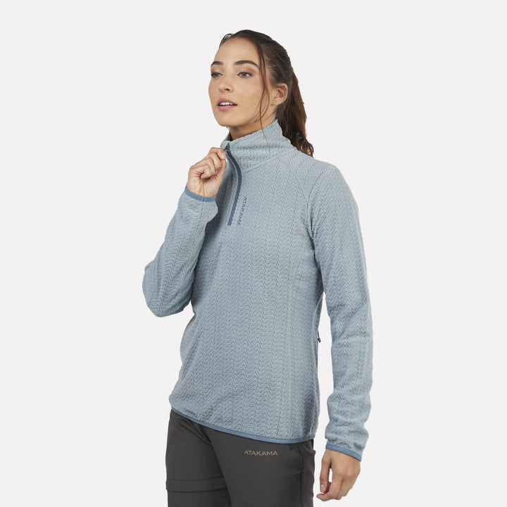 Polar Fleece Ultraligero Mujer 1/4-Zip Volca Celeste