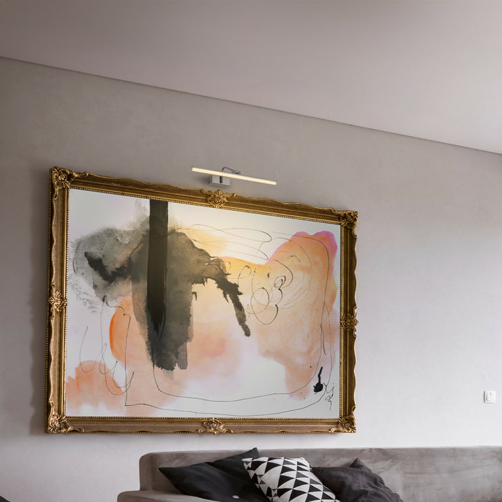 Aplique Led 9W Luz Cálida Para Cuadro Acero Pulido