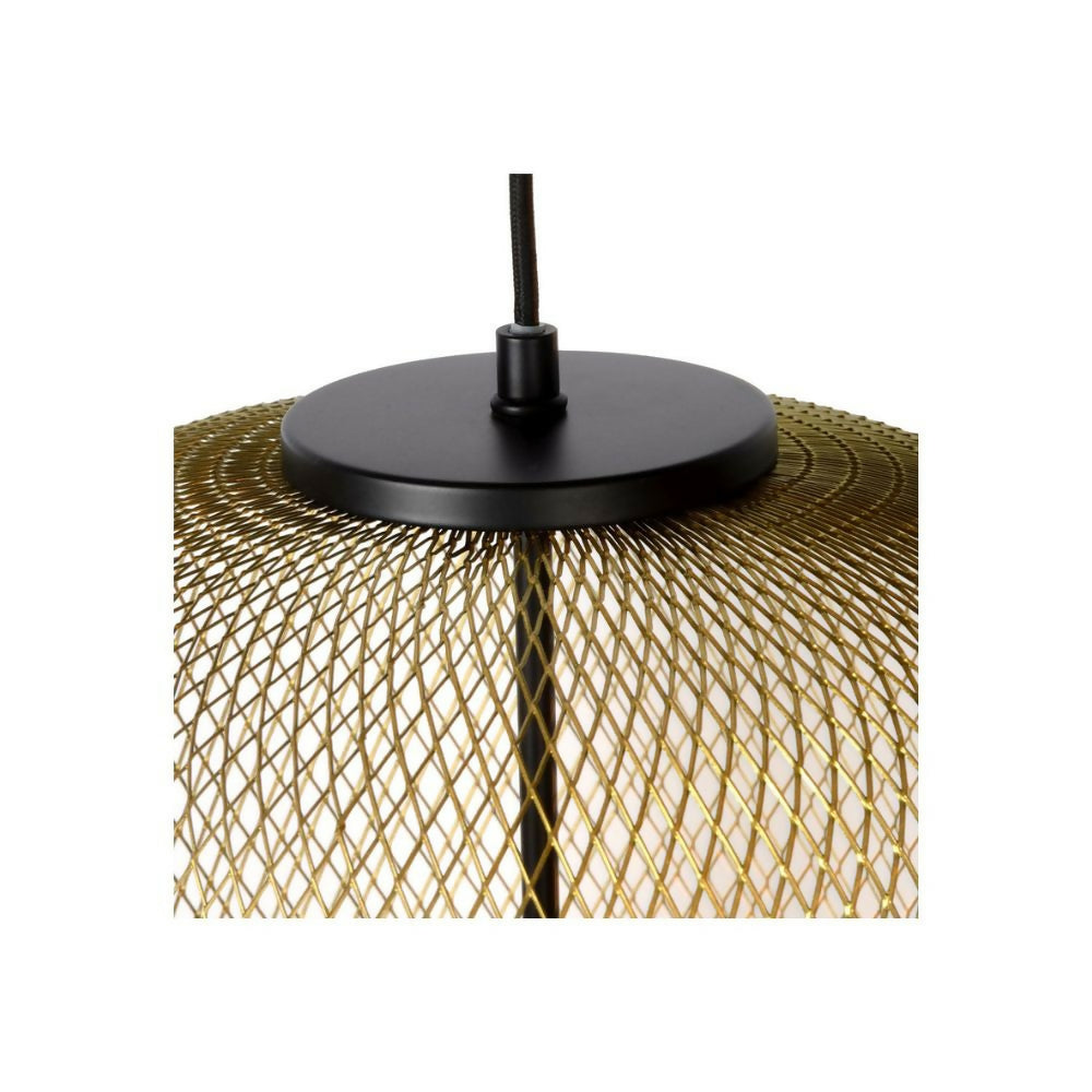 LAMPARA COLGANTE MESH DORADO VERTICAL 1xE27