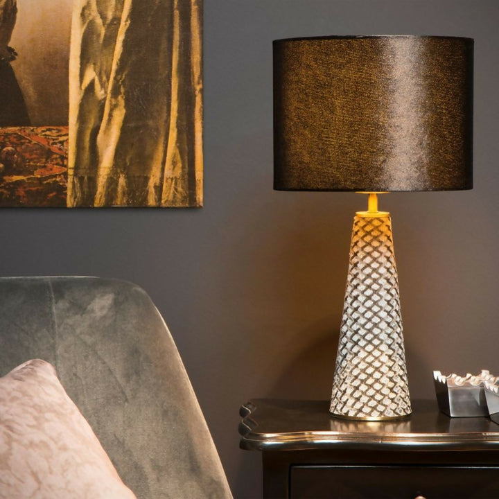 LAMPARA DE MESA VELVET NEGRO 1xE27