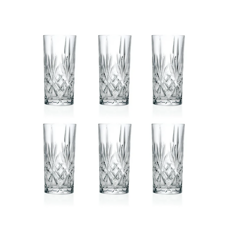 Set 6 Vasos Longdrink RCR Melodia Cristal