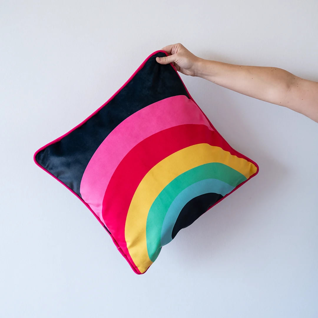 Funda de Cojín Arcoíris / 2 diseños en 1