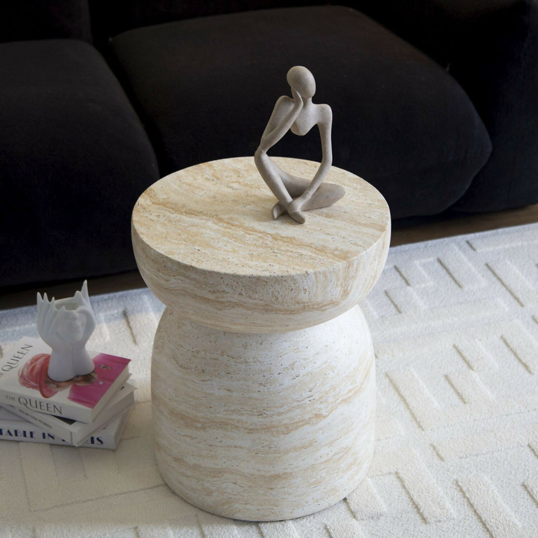 Mesa Lateral Piedra Luna Jupiter Crema