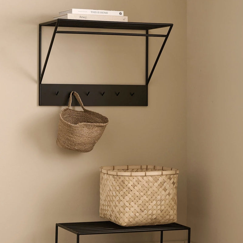 Perchero de Pared Metal Black con Repisa