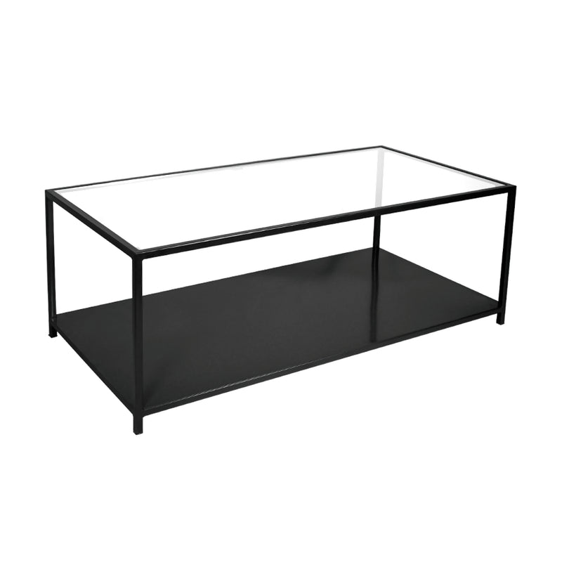 Mesa de centro Rectangular 100 Negra | METAL GLASS