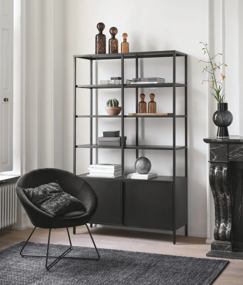 Biblioteca de 2 puertas | METAL BLACK