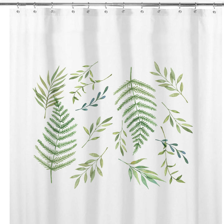 Cortina de Baño Hojas Verdes