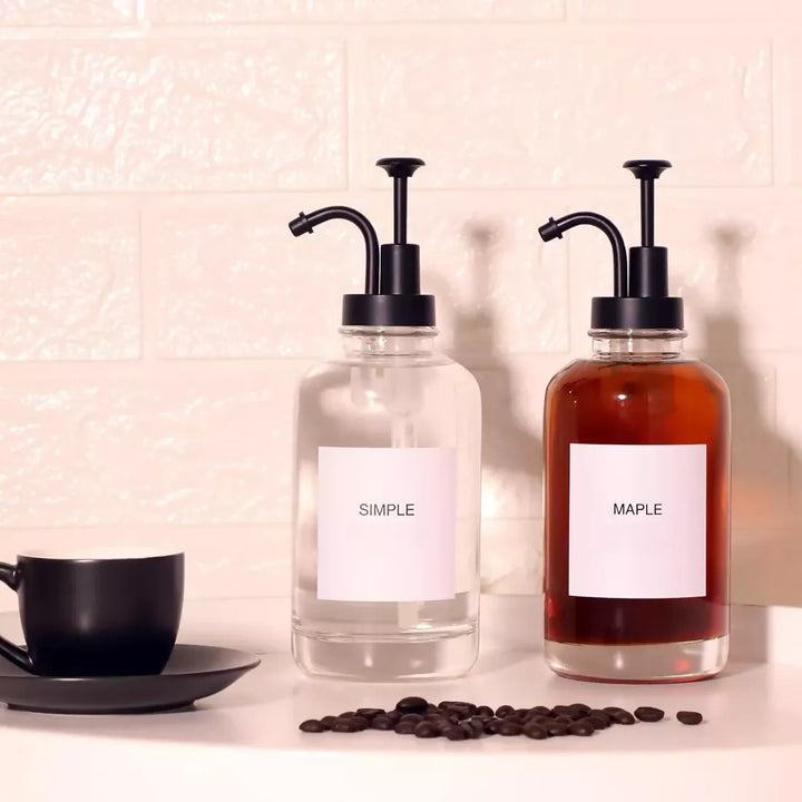 Dispensadores de Vidrio 500ml Botella Luxe Set 2un Negro