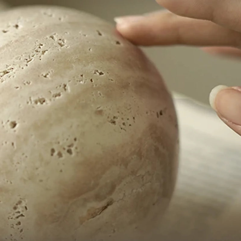 Esfera Orbis Piedra Travertino Figura Decorativa