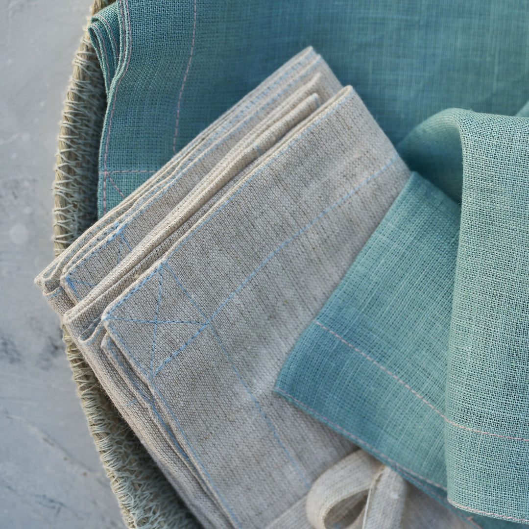 Set Servilletas lino primaveral detalle 1