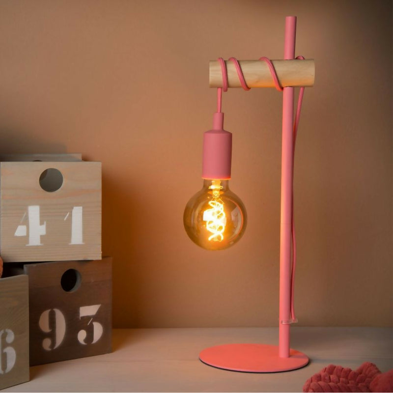 LAMPARA DE MESA POLA ROSADO 1xE27