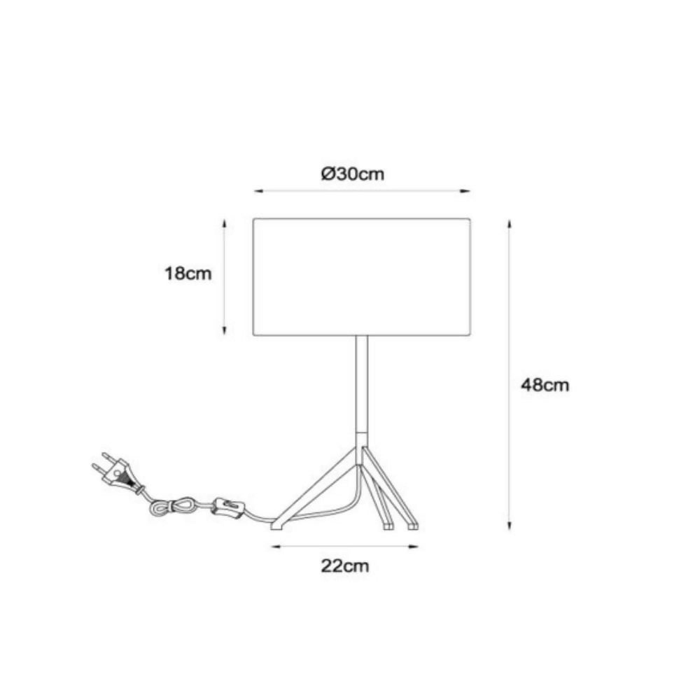 LAMPARA DE MESA TONDO NEGRO Ø30-1xE27