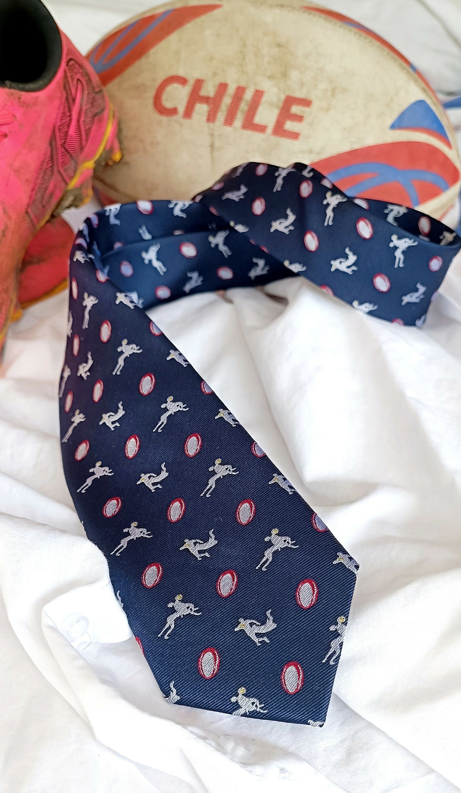 corbata diseñada en chile rugby