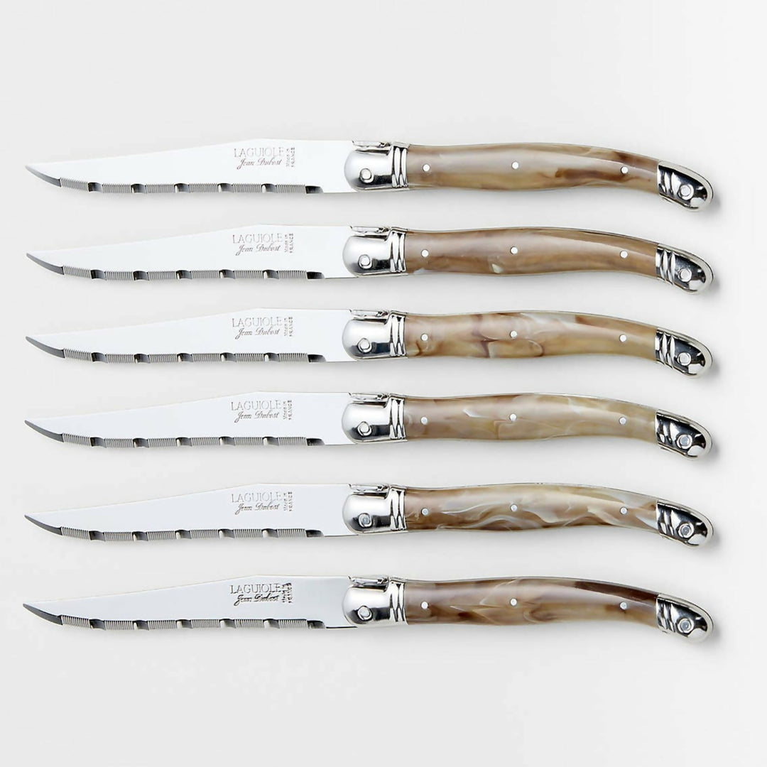 Bloque 6 Cuchillos Dark Horn Laguiole Jean Dubost