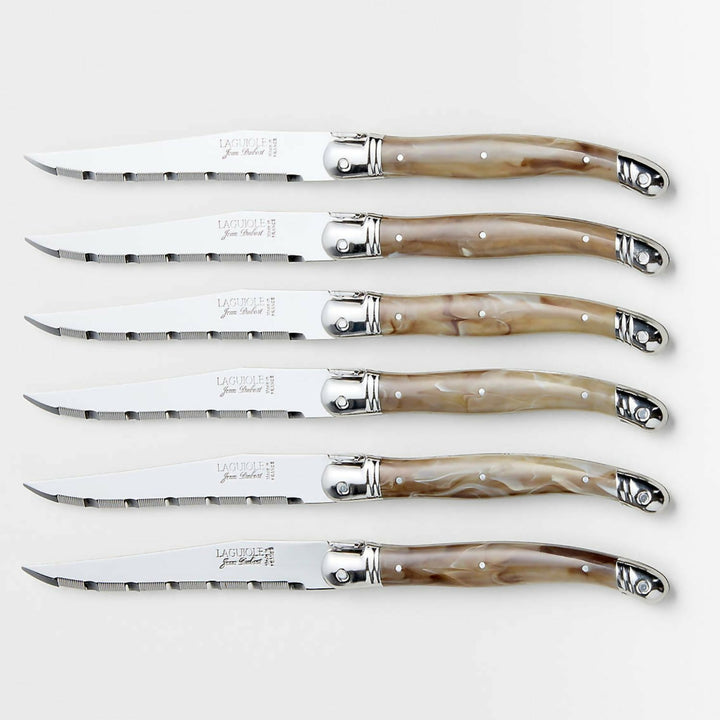Bloque 6 Cuchillos Dark Horn Laguiole Jean Dubost