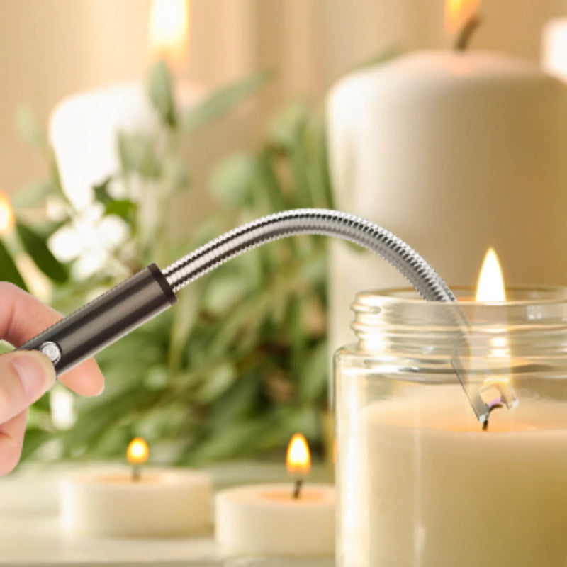 Pack Ritual de Luz – Encendedor Recargable + Vela Perlada Vegetal + Recortador de Mechas