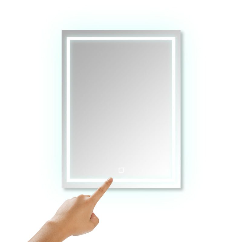 ESPEJO LED STUDIO RECTANGULAR VERTICAL RETROILUMINADO CON LUZ FRONTAL TOUCH 50W CCT 1050LM 60X80CM
