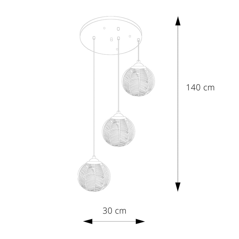LÁMPARA COLGANTE LED STUDIO LOTO 3 TULIPAS (SIN AMPOLLETAS E27)