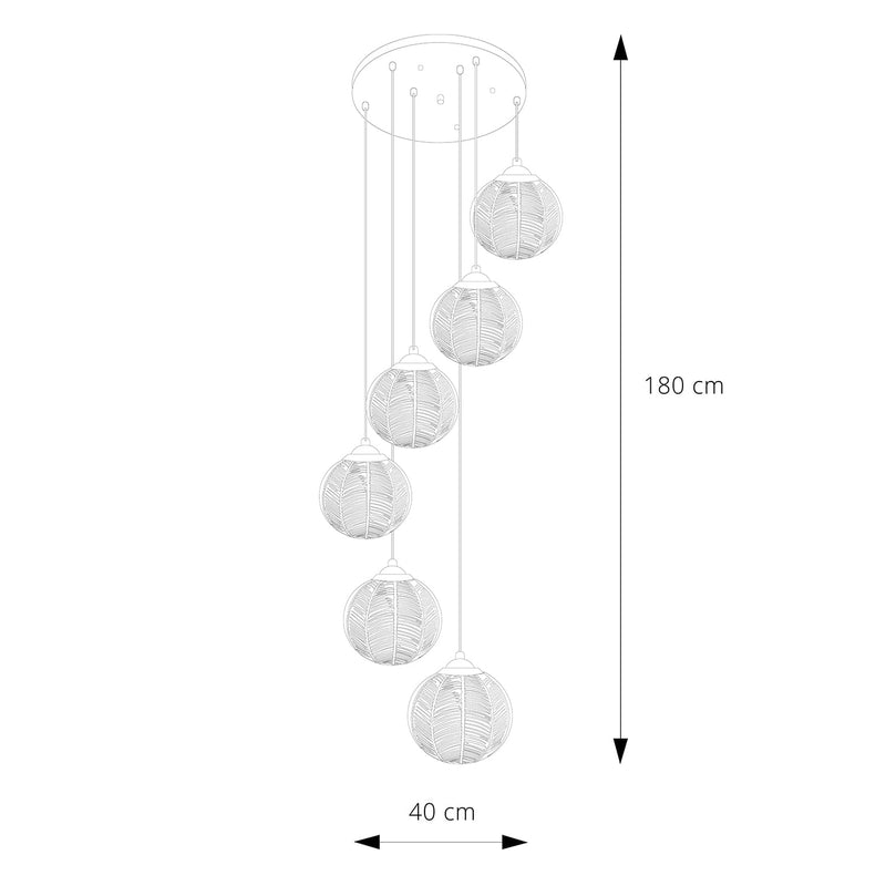 LÁMPARA COLGANTE LED STUDIO LOTO 6 TULIPAS (SIN AMPOLLETAS E27)