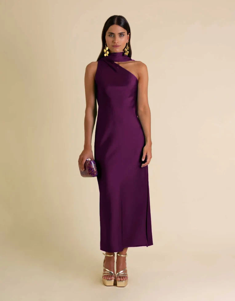 Vestido Midi Ciruela