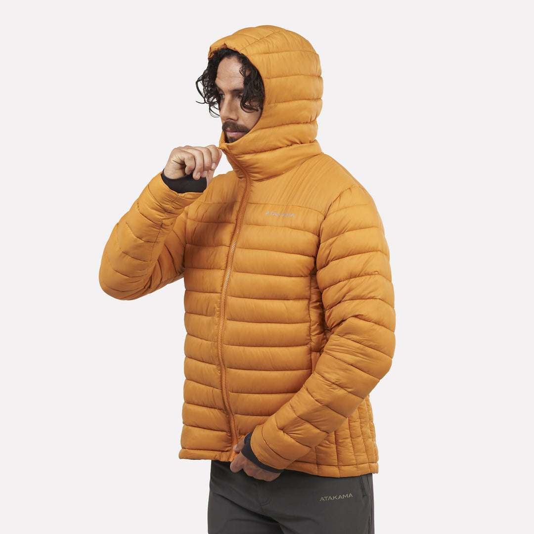 Chaqueta Parka Térmica Hombre Hoodie Indomita Amarillo Mostaza