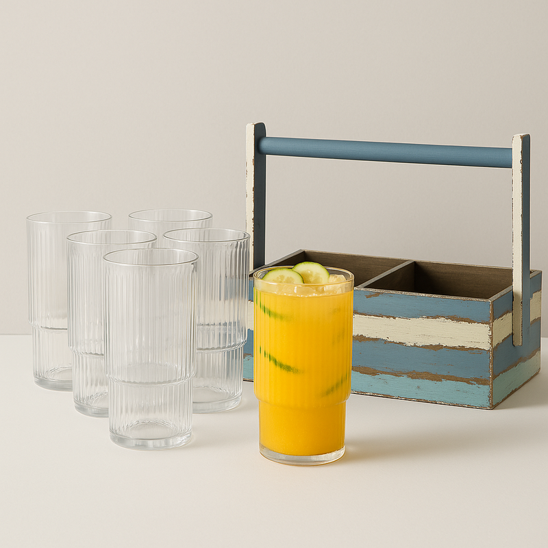Pack Bar – Vasos Charlotte + Organizador Navy
